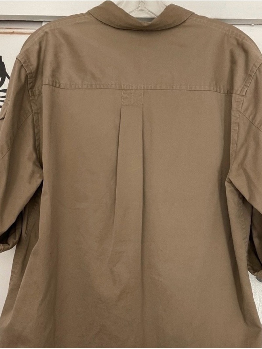 Lauren Ralph Lauren Tan Button-Down Utility Shirt - Picture 3 of 7